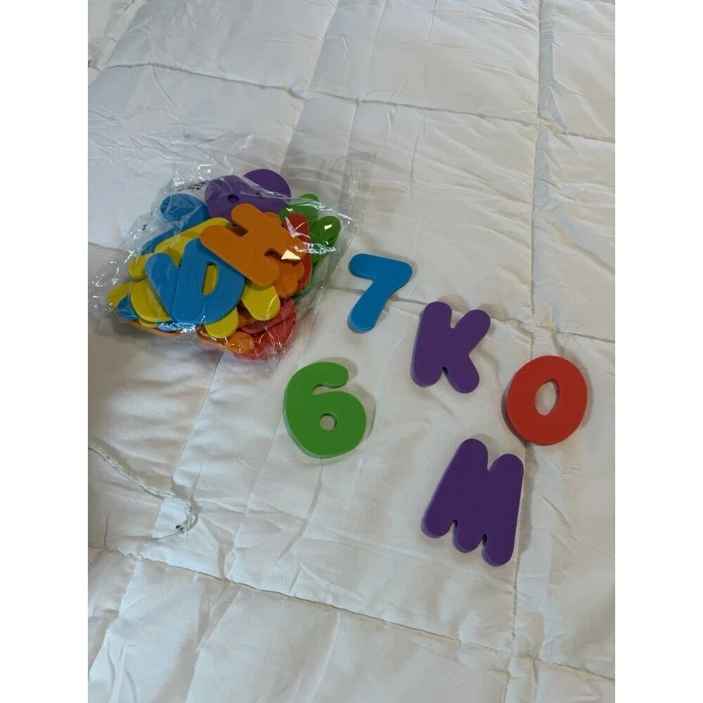 Little Tikes Bath Time Foam Letters  Numbers Animals Sticks to Tub 45+ Pieces